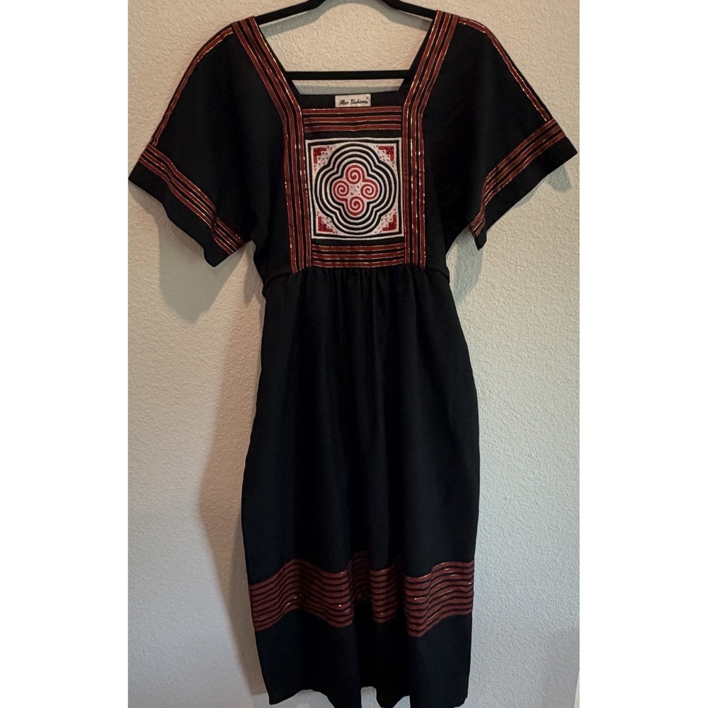 Vintage Meo Fashions by Kit Embellished Navy Maxi Dress  Thailand‎ Boho Medium